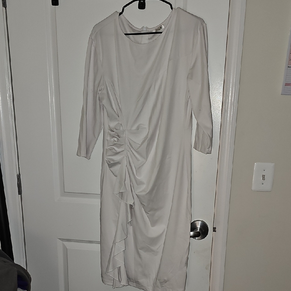Chic Long Sleeve White Dress